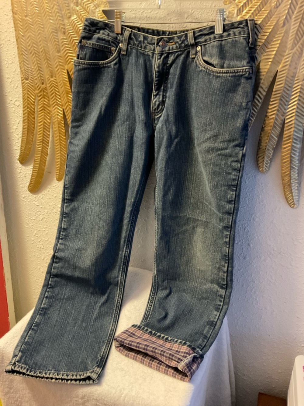 Carhartt Blue Jeans with Flannel Lining